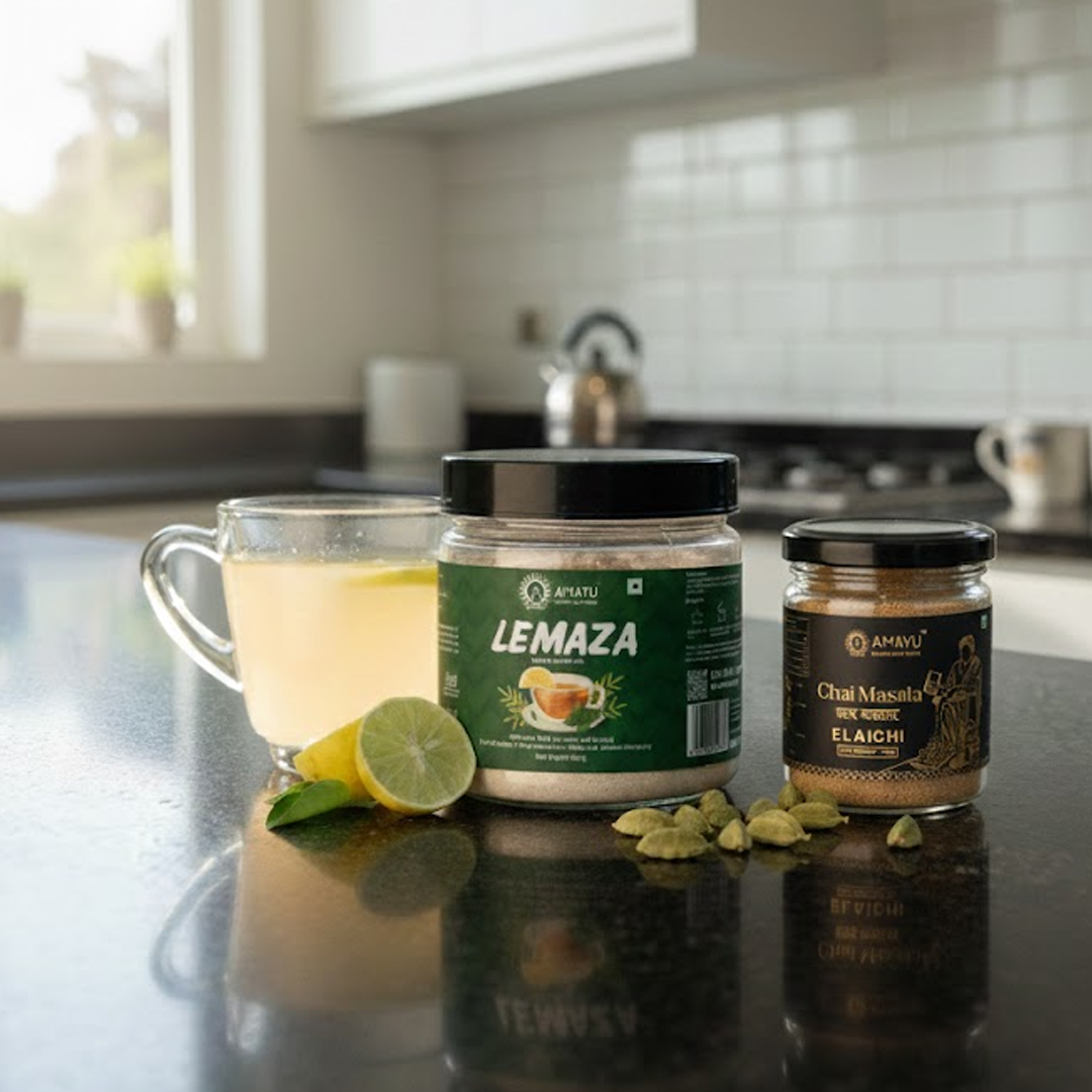 Amayu Lemaza Lemon Tea 200g and Elaichi Chai Masala 100g