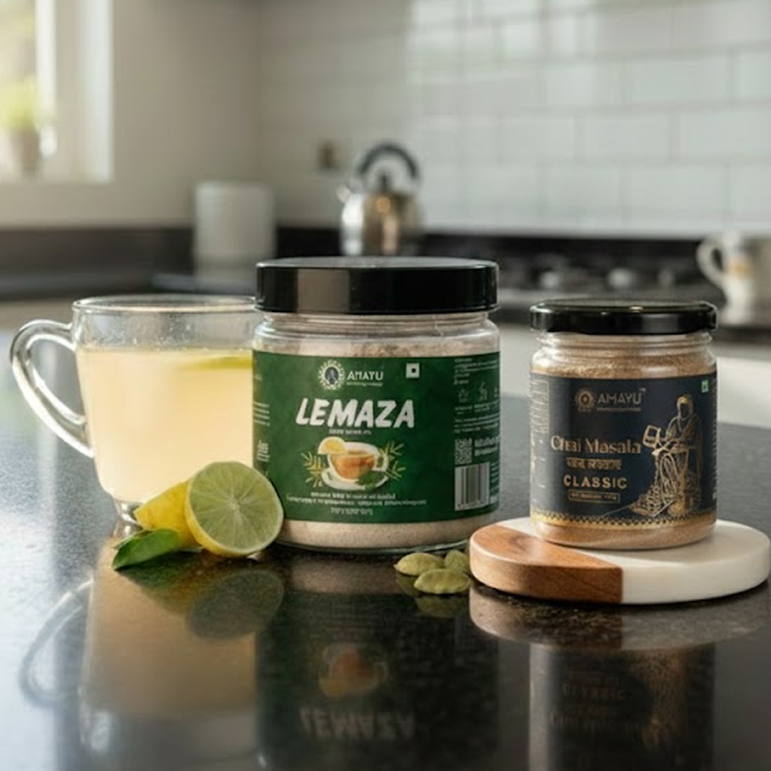 Amayu Lemaza Lemon Tea 200g and Classic Chai Masala 100g