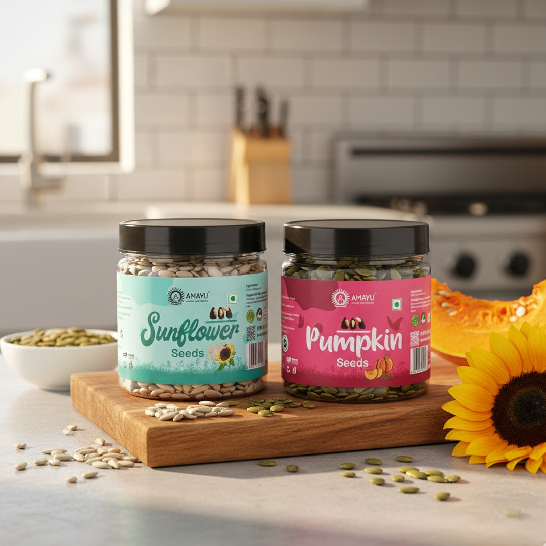 AMAYU Pumpkin Seeds And Sunflower Seeds Combo