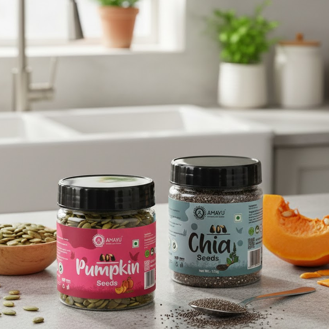 AMAYU Chia Seeds And Pumpkin Seeds Combo