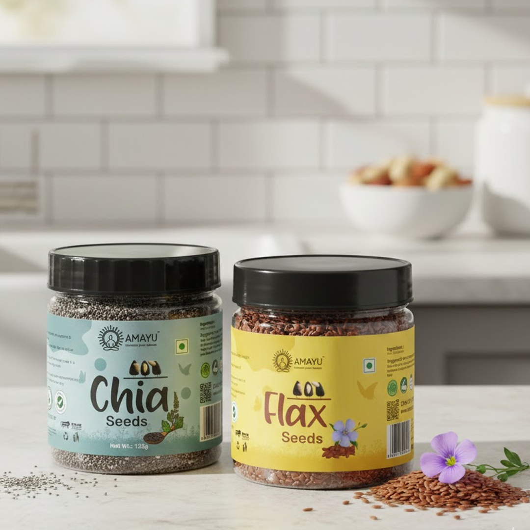 AMAYU Chia Seeds And Flax Seeds Combo