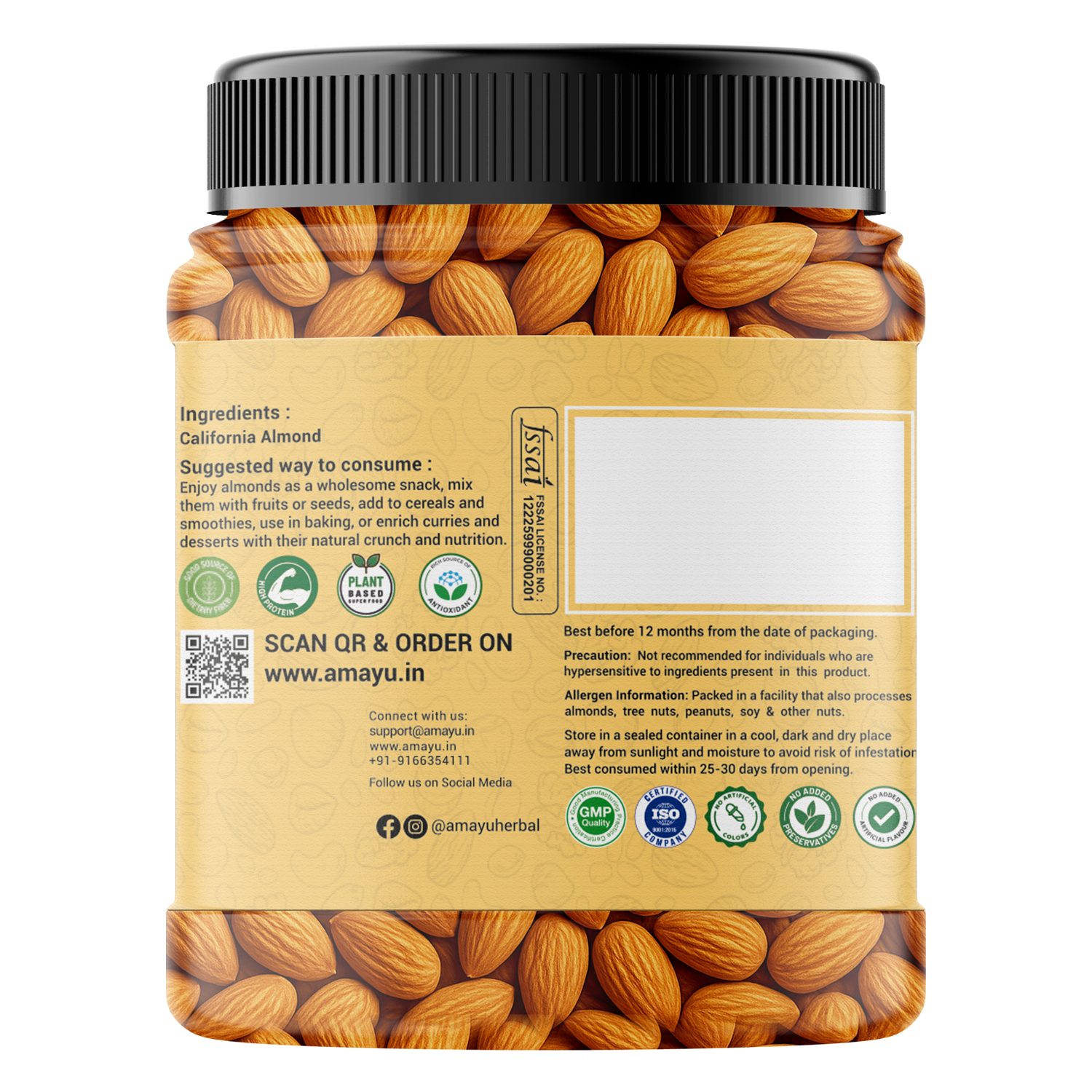 AMAYU Whole California Almonds