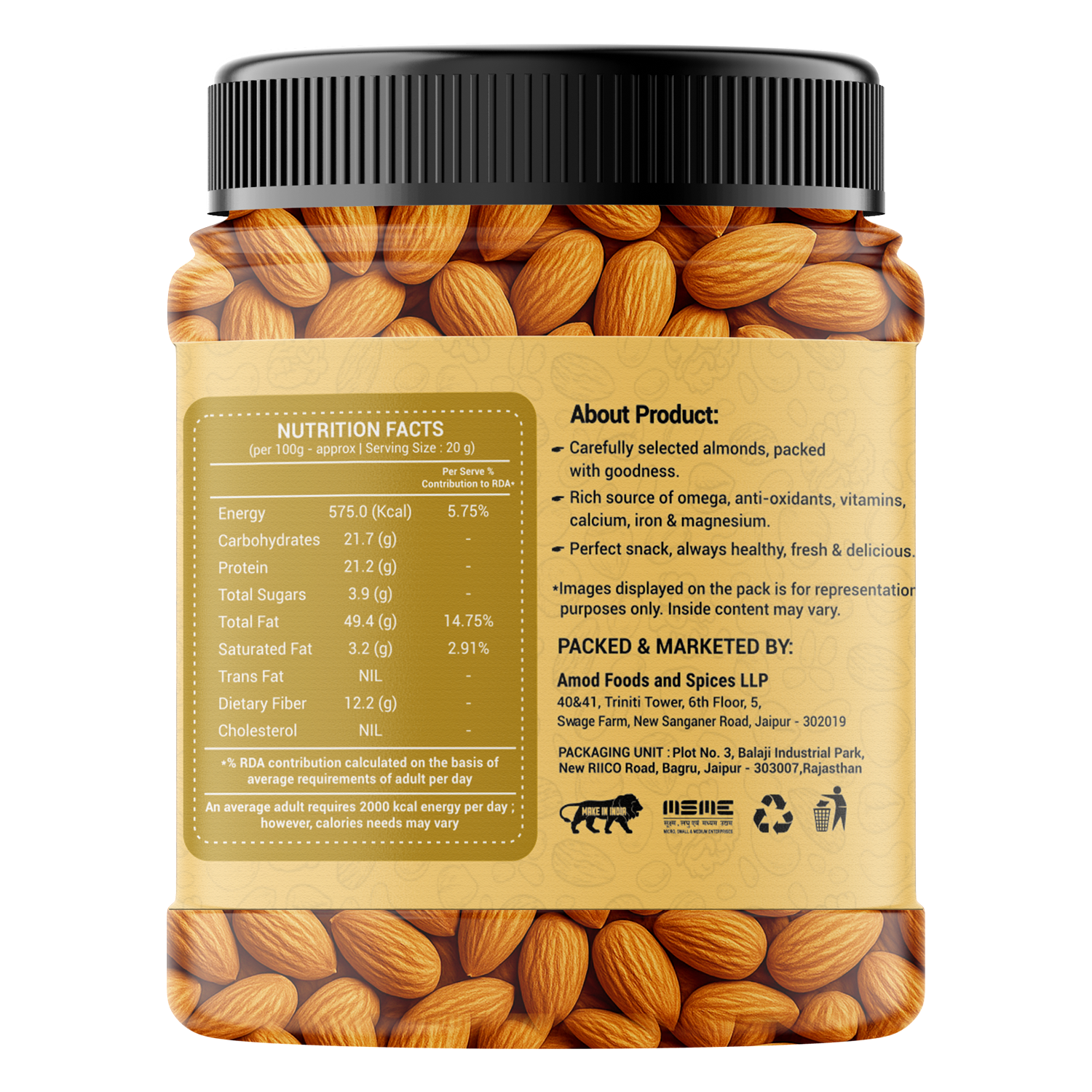 AMAYU Whole California Almonds