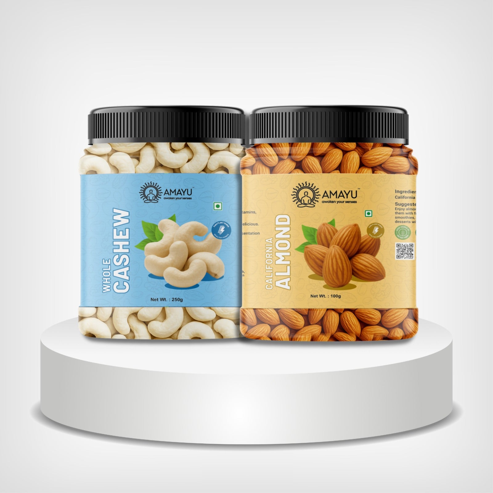 AMAYU Whole Cashews and California Almonds Combo 250g