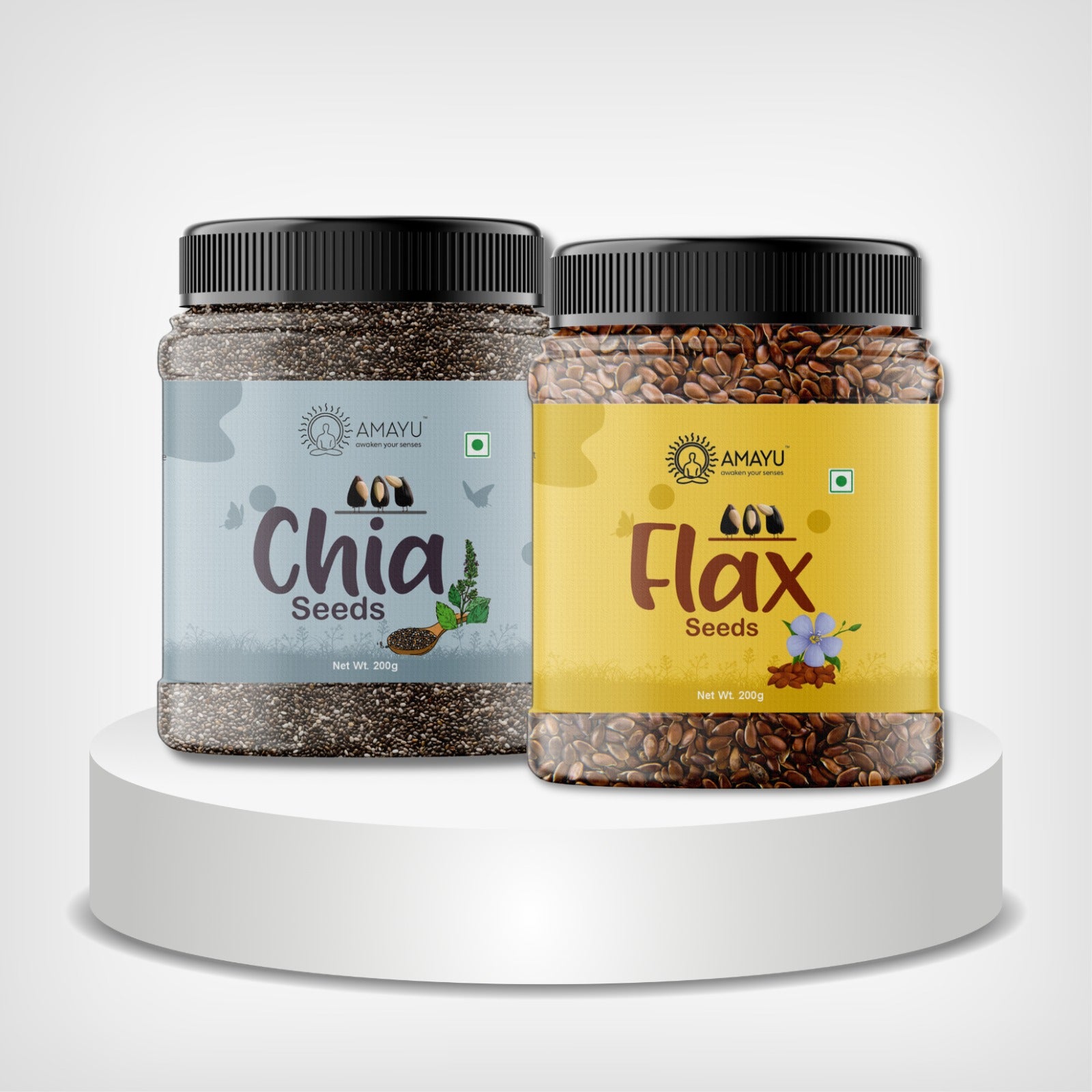 AMAYU Chia Seeds And Flax Seeds Combo