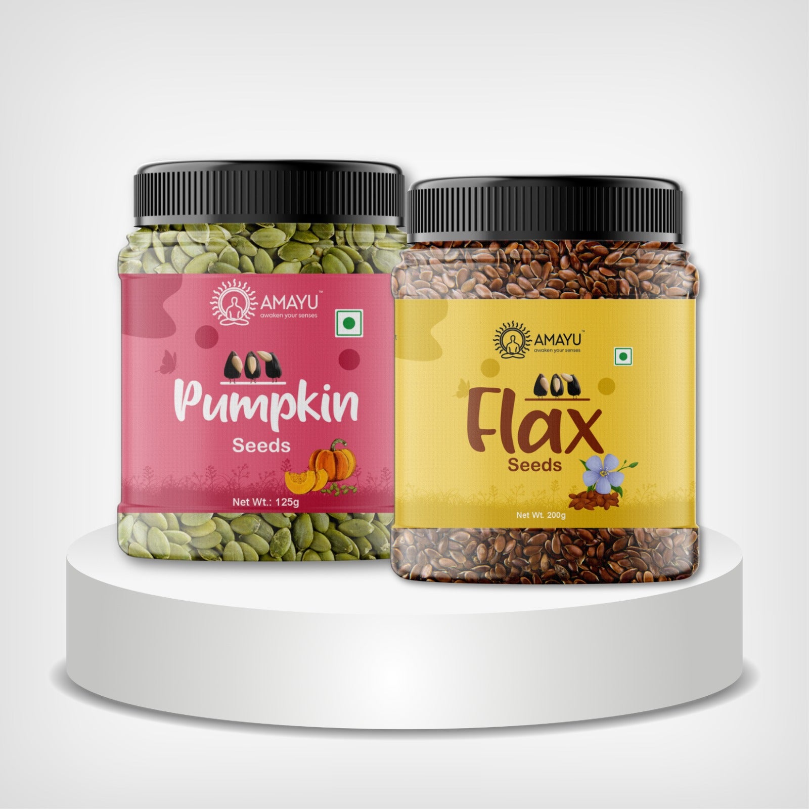 AMAYU Pumpkin Seeds And Flax Seeds Combo