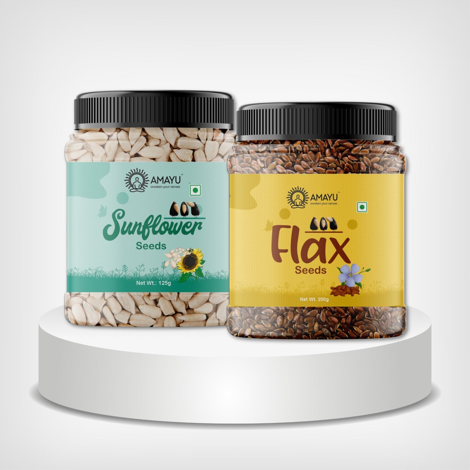AMAYU Sunflower Seeds And  Flax Seeds Combo