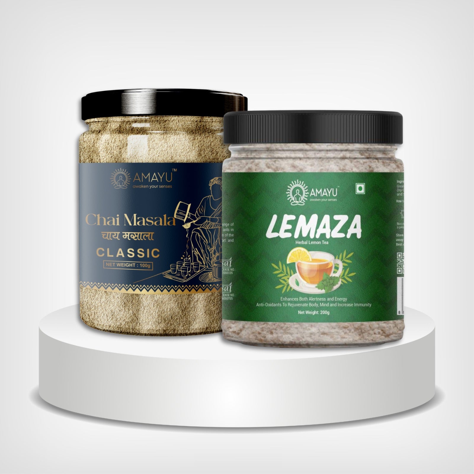 Amayu Lemaza Lemon Tea 200g and Classic Chai Masala 100g