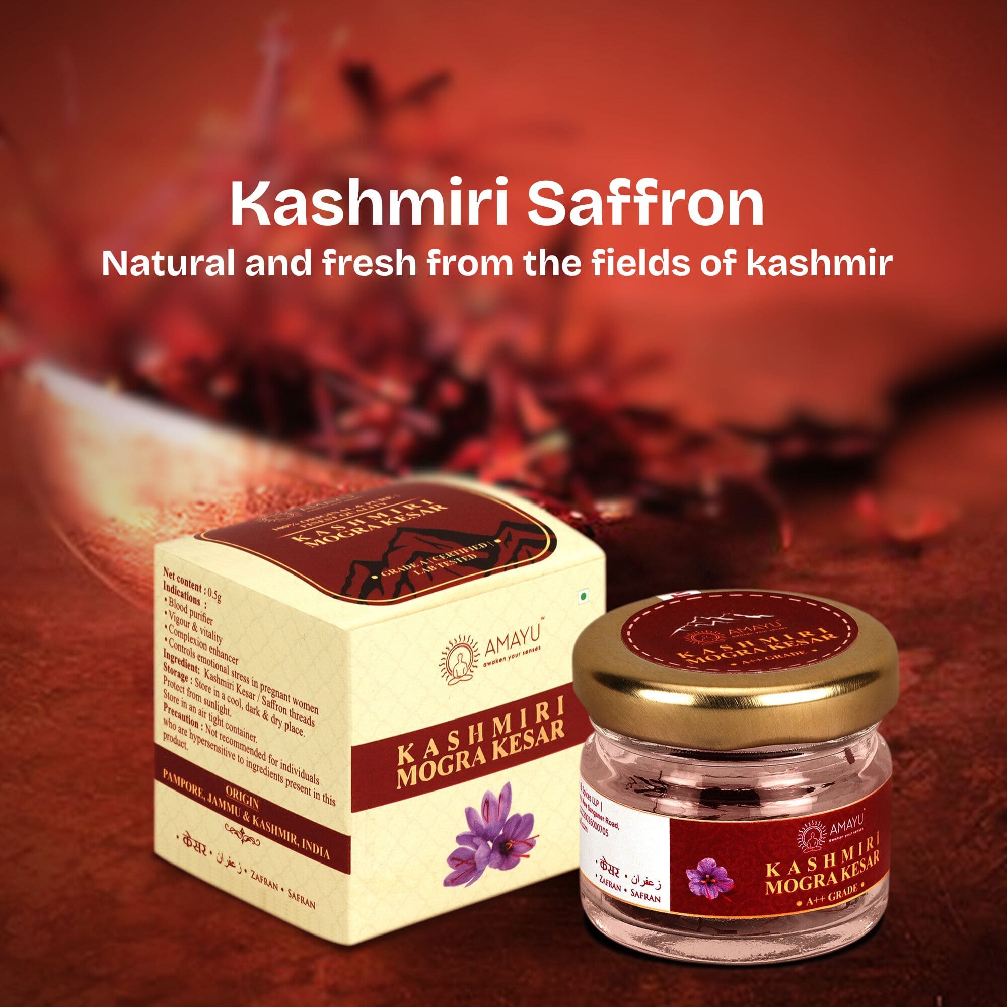 Amayu Original Kashmiri Mogra Kesar Saffron